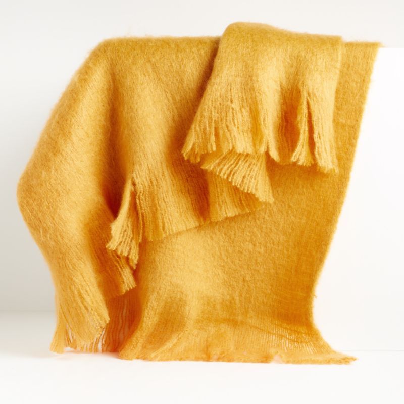 Loren Mango Soft Throw Blanket. 40"x70" | Crate & Barrel