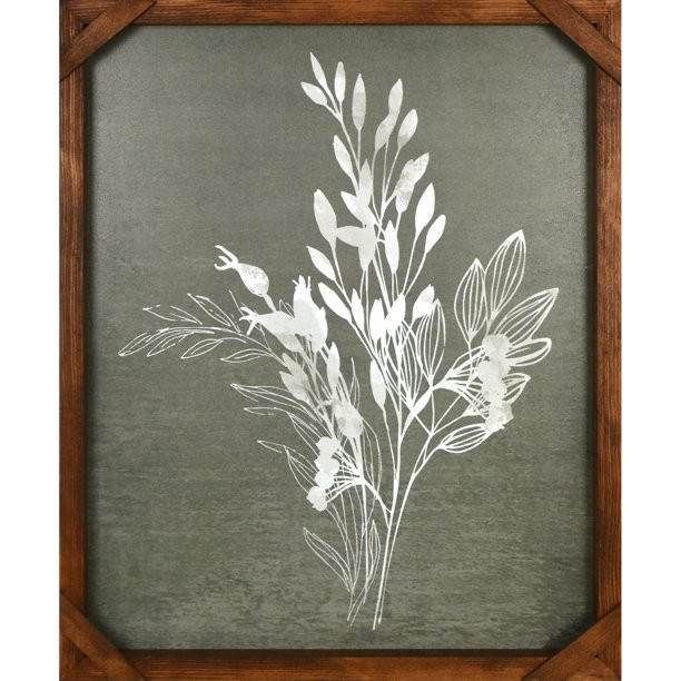 Wood Frame Botanical Wall Art 20.87" X 17" - Walmart.com | Walmart (US)