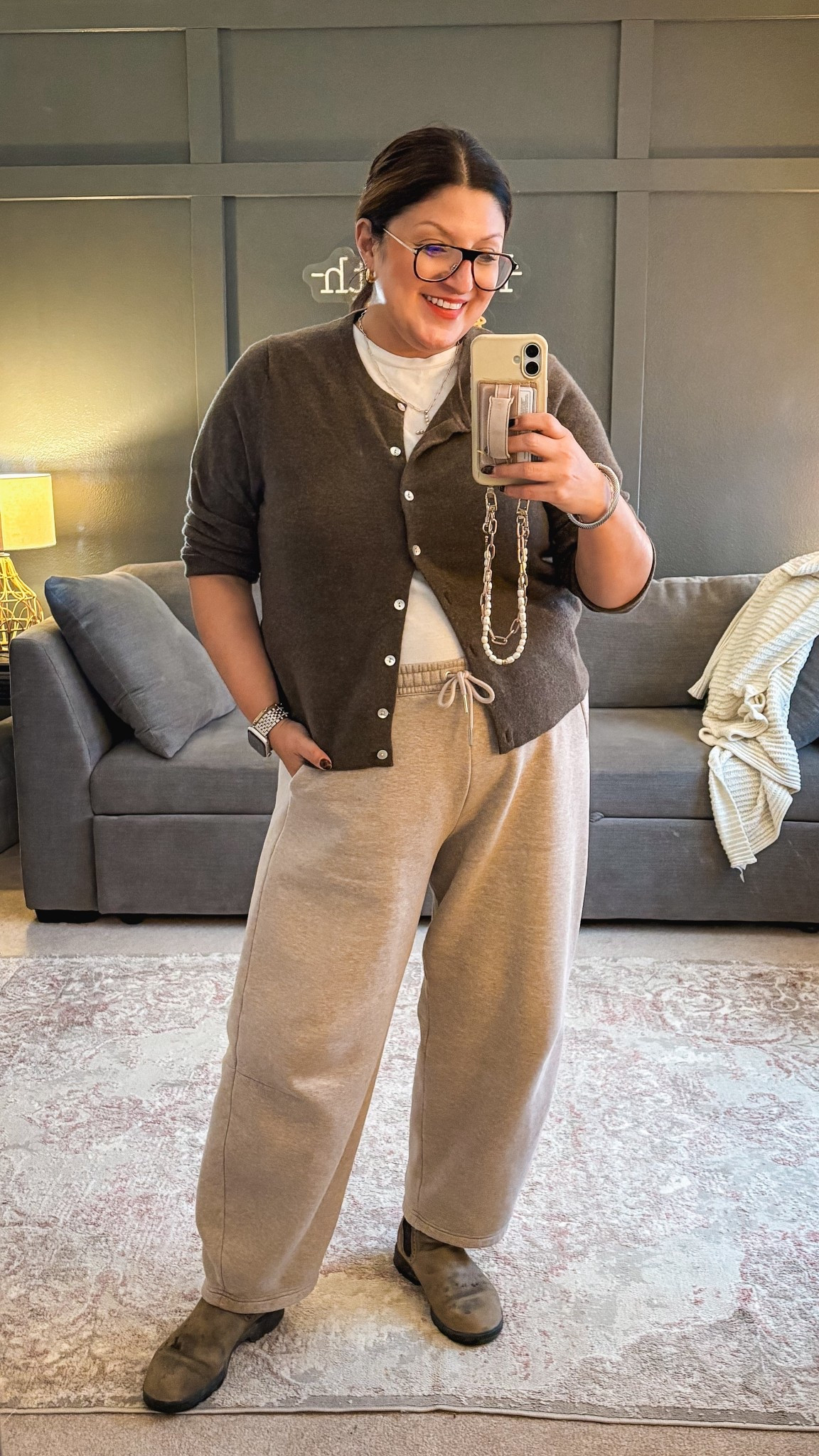 Quince cardi (XL)
Nuuds tee (L)
A&F barrel sweat pants (L)
Blundstones 

#LTKOver40 #LTKootd #LTKMidsize