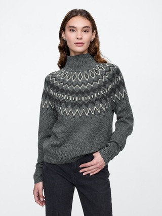 Relaxed Fair Isle Mockneck Sweater | Gap Factory