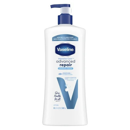Vaseline Intensive Care Body Lotion Advanced Repair Unscented for Women Dry Skin, 32 oz | Walmart (US)