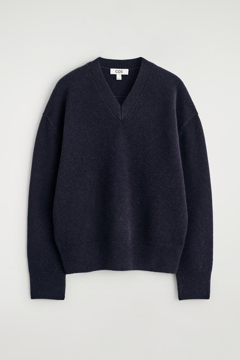 Rounded Wool V-Neck Sweater | COS (US)