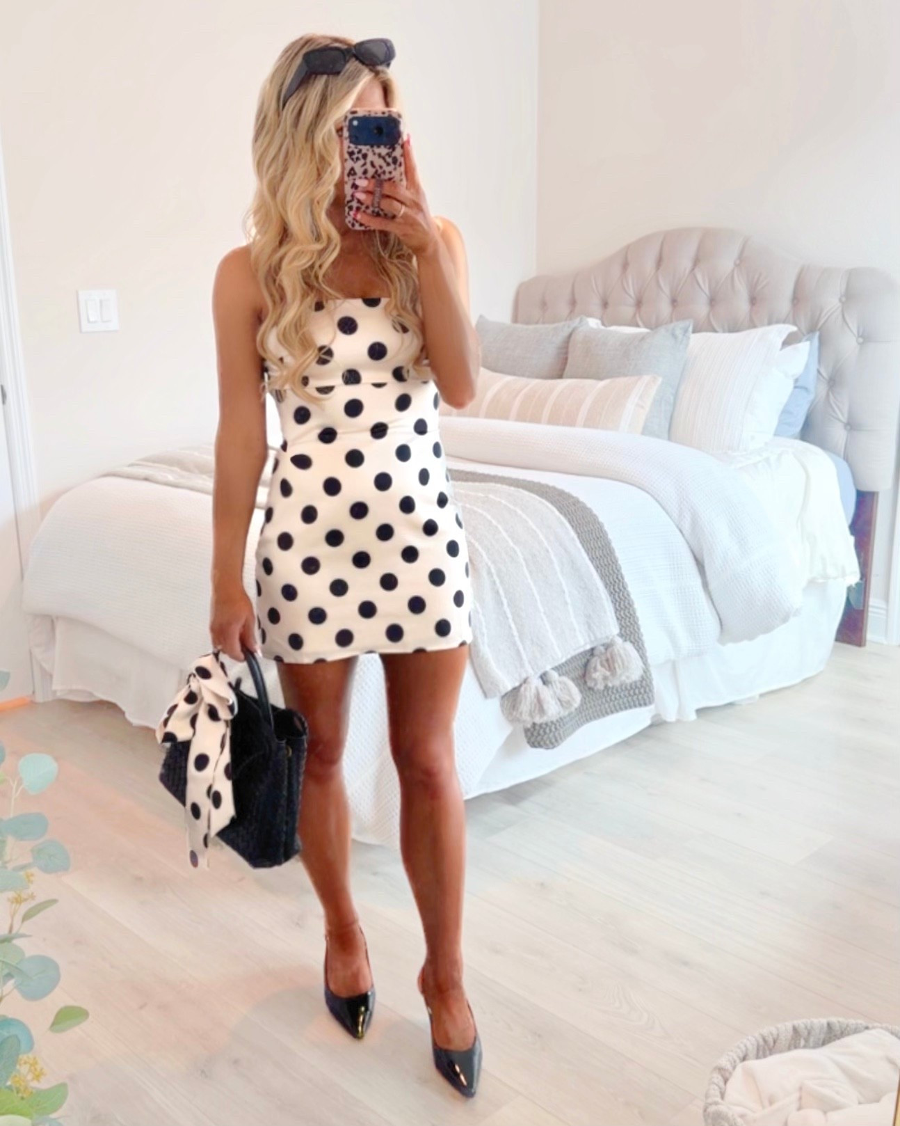Polka dot dress, mini dress, spring dress, white dress, strapless dress, summer dress, date dress, brunch dress, chic dress, satin dress 

#LTKSeasonal #LTKootd #LTKSaleAlert