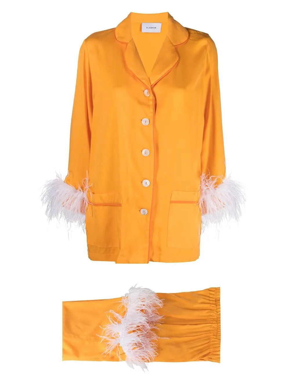Sleeper Party-Pajamas Ostrich Feather Set  - Farfetch | Farfetch Global