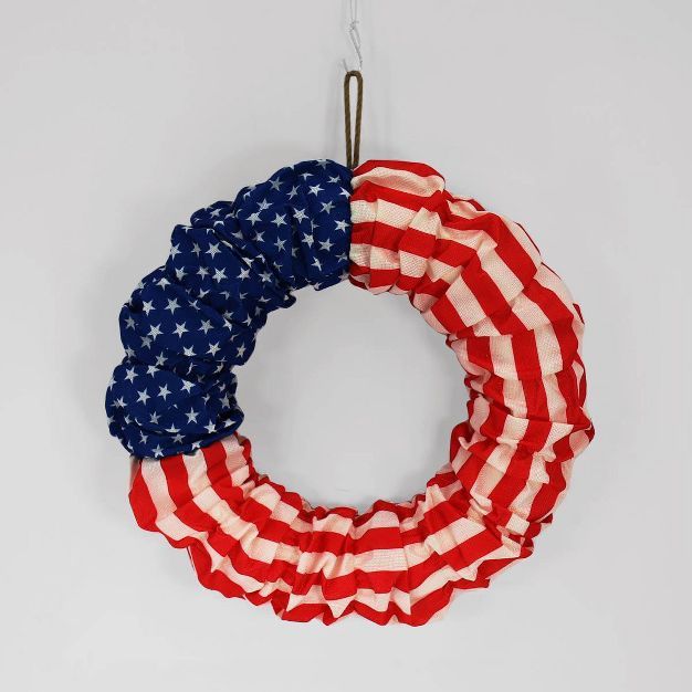 Wreath Fabric Americana Stars and Stripes Red/White/Blue - Spritz™ | Target