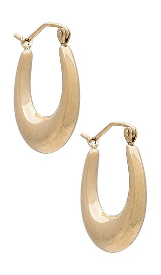 Dome Hammock Hoop Earrings in 14k Yellow Gold | Revolve Clothing (Global)