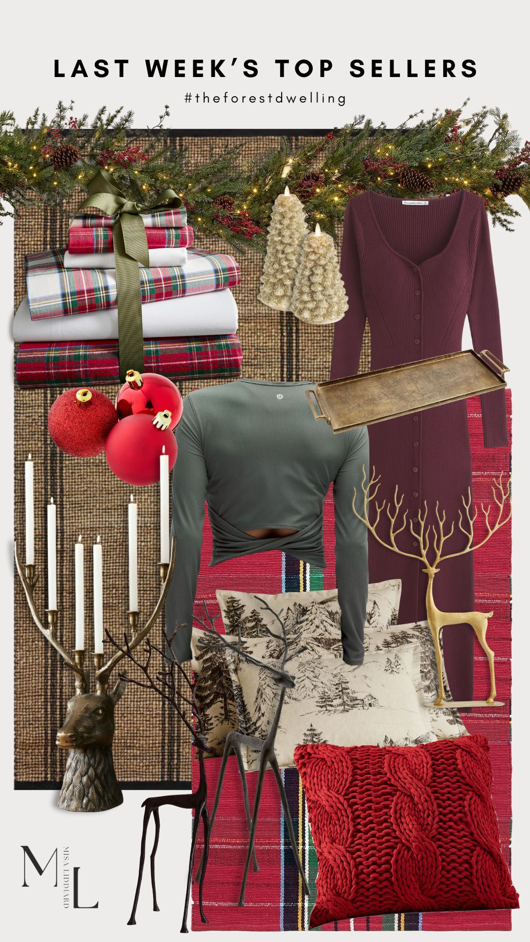 Sharing the top sellers from last week. The Stewart Plaid rug is a cute holiday touch for the front porch or entry. I have several of the oversized bronze reindeer. They've been a major favorite this year. The burgundy sweater dress has been my go to over the holidays. Comfy to wear and looks cute for any occasion.  

 #LTKHoliday #LTKSeasonal #LTKHome