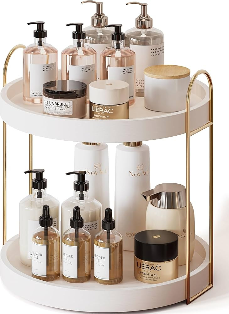 Onlysky Bathroom Counter Organizer,Make Organizer for Vanity, Wood Perfume Skincare Oraganziers, ... | Amazon (US)