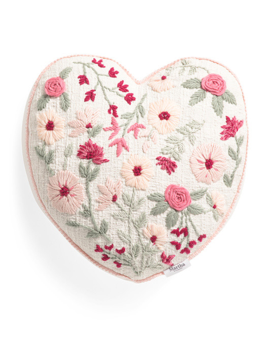 16x16 Floral Heart Shaped Pillow | TJ Maxx