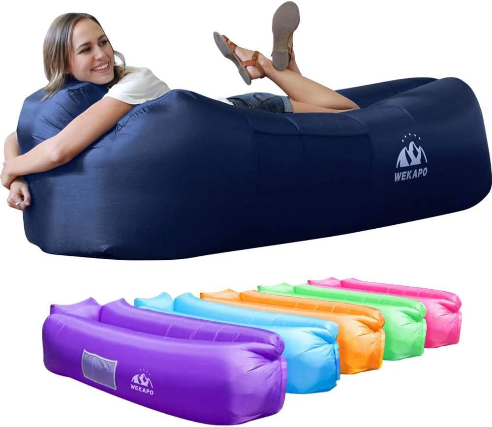 WEKAPO Inflatable Lounger Air Sofa Chair–Camping & Beach Accessories–Portable Water Proof Cou... | Amazon (US)