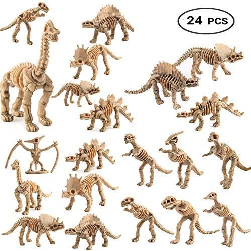 24pcs Dinosaur Fossil Skeletons, 3.7 Inch Assorted Figures Dino Bones, Educational Gift for Scien... | Amazon (US)