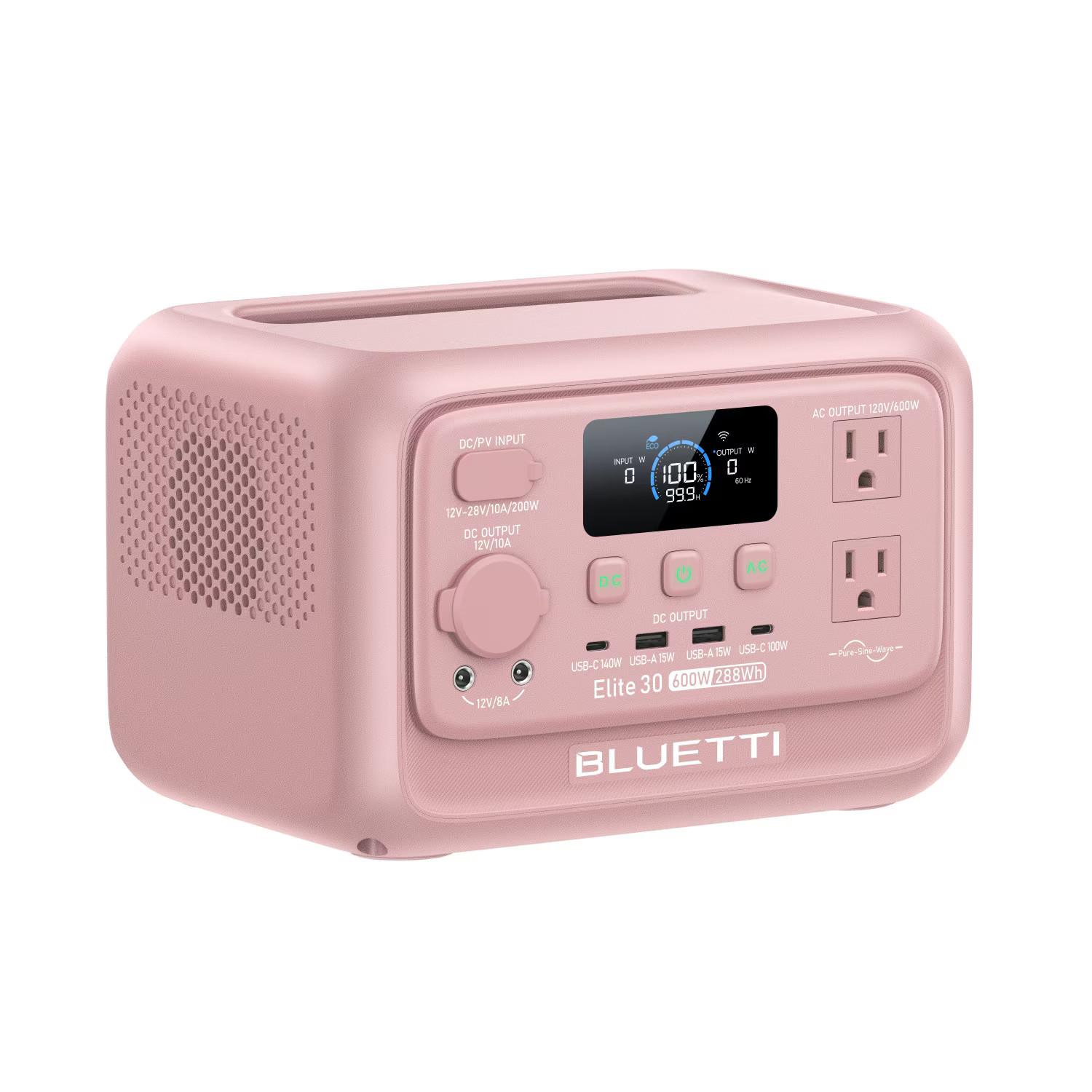 BLUETTI - 600W Continuous/1500W Peak Output Power Station 288Wh Push Button Start LiFePO4 Battery Solar Generator for Outdoors - Pink | Best Buy U.S.