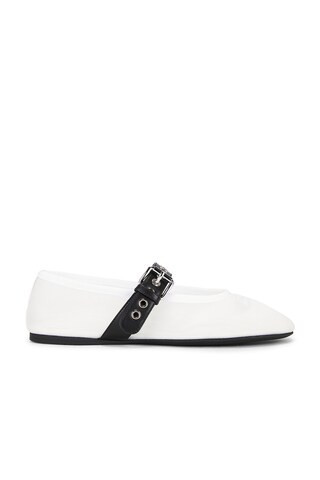 Miu Miu Ballerine Rete Flat in White | FWRD 