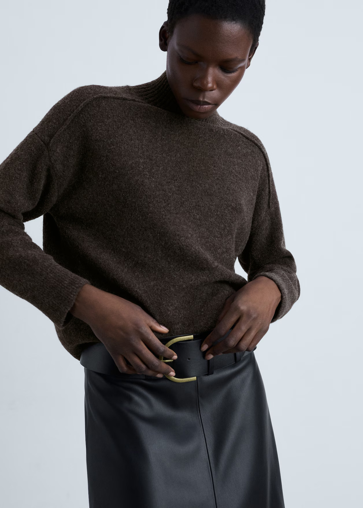 Perkins-neck sweater with seams - Women | MANGO United Kingdom | MANGO (UK)