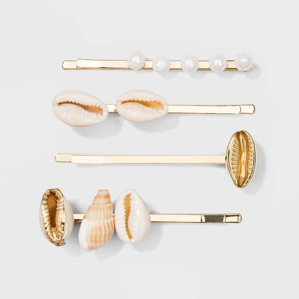 Shell and Pearl Bobby Hair Clips and Pins - A New Day™ | Target