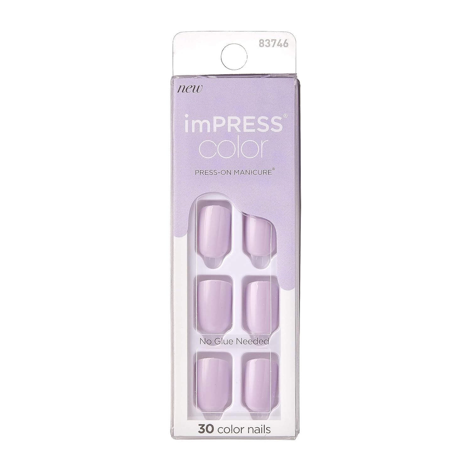 KISS imPRESS No Glue Mani Press On Nails, Color, 'Picture Purplect', Violet, Short Size, Squoval ... | Amazon (US)