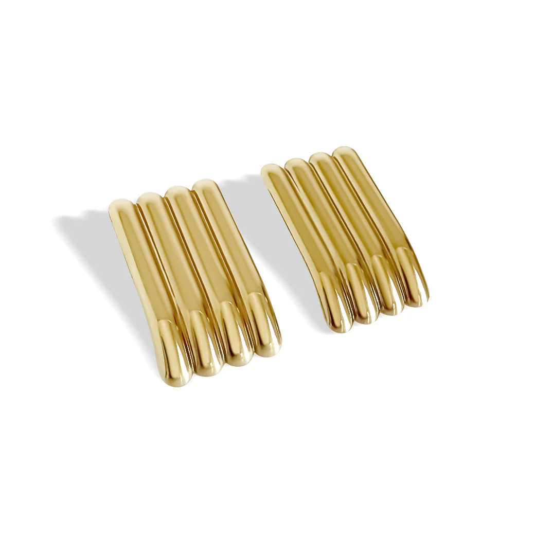 Rectangular Ribbed Earrings | Anisa Sojka