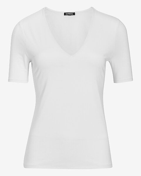 Body Contour Double Layer V-Neck Tee | Express