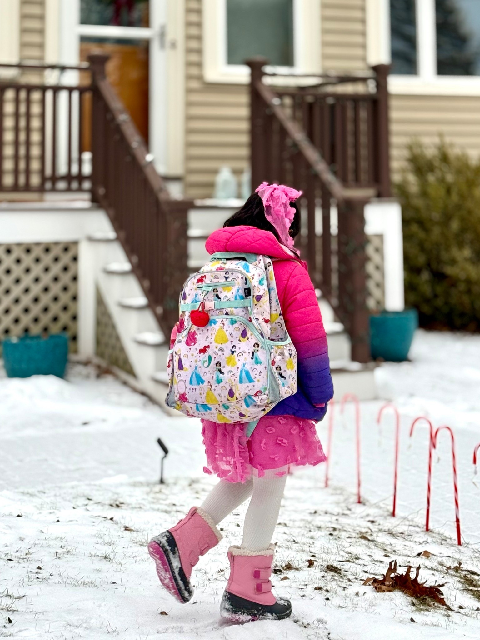 School OOTD of little T! Love the quality of the Disney princess bag (this is her second year using it), stretchy pants (perfect for fall, winter - also second year of this particular set & she's in her 3rd set since she was 3), winter boots (2nd year as well). Jacket thrifted Eddie Bauer 😀

#LTKSeasonal #LTKKids #LTKFindsUnder50