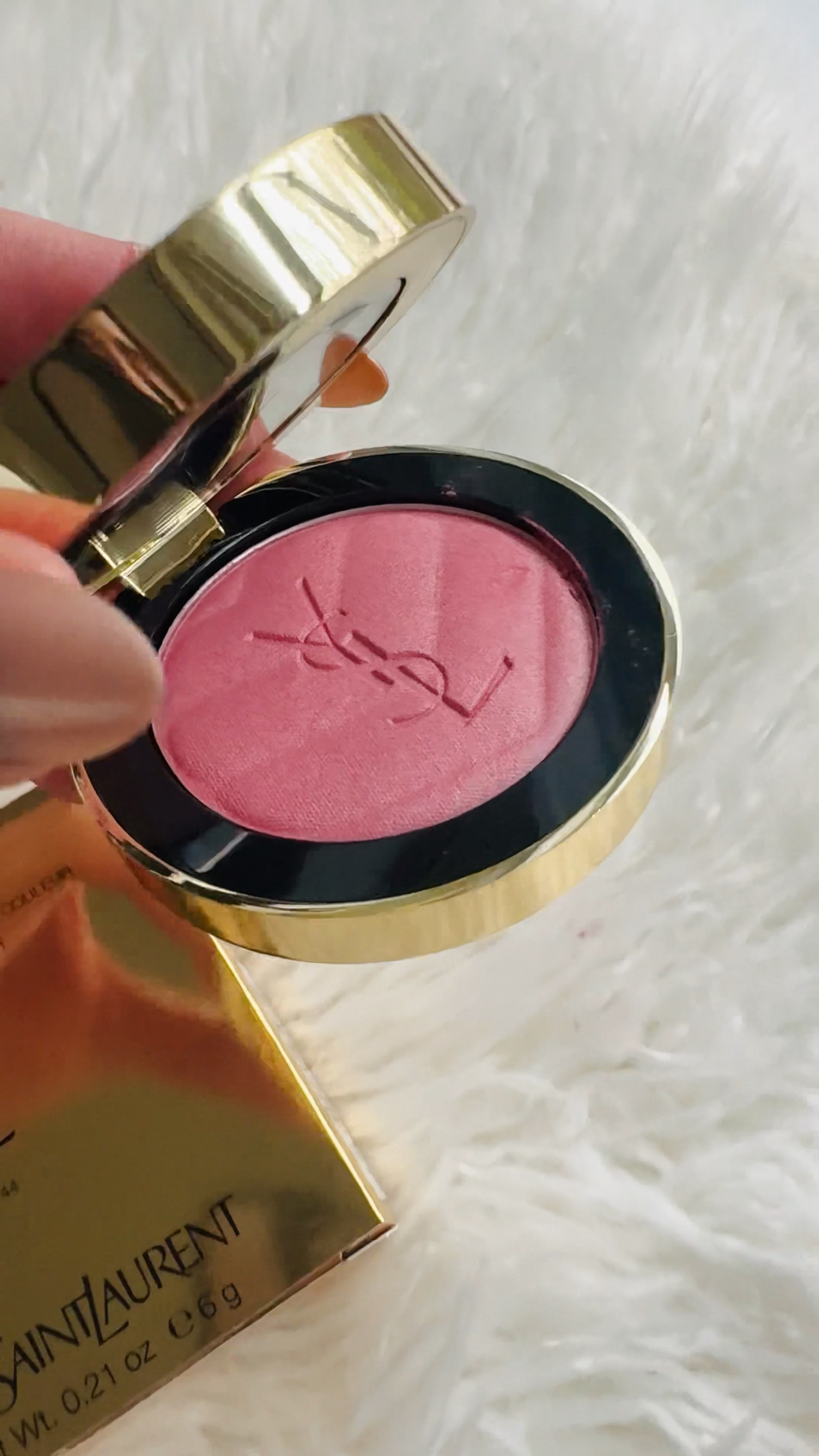 YSL Beauy Make me blush in number 44. Buildable and waterproof blush. Great for travel and spring break and beach vacations.