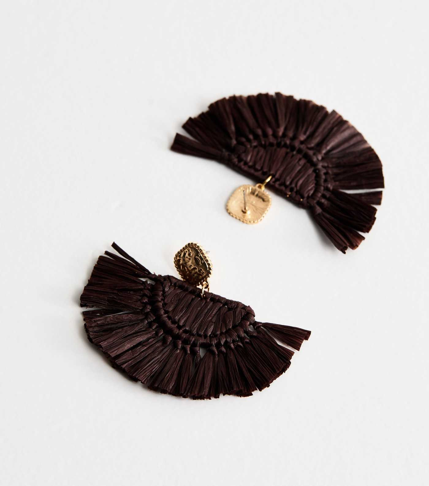 Brown Raffia Tassel Drop Earrings | New Look | New Look (UK)