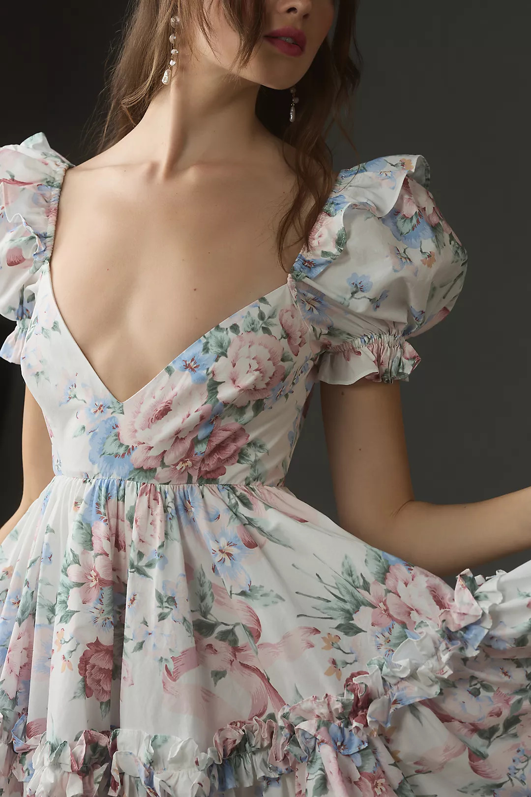 Selkie Cotswolds Puff-Sleeve Mini Dress | Anthropologie (US)