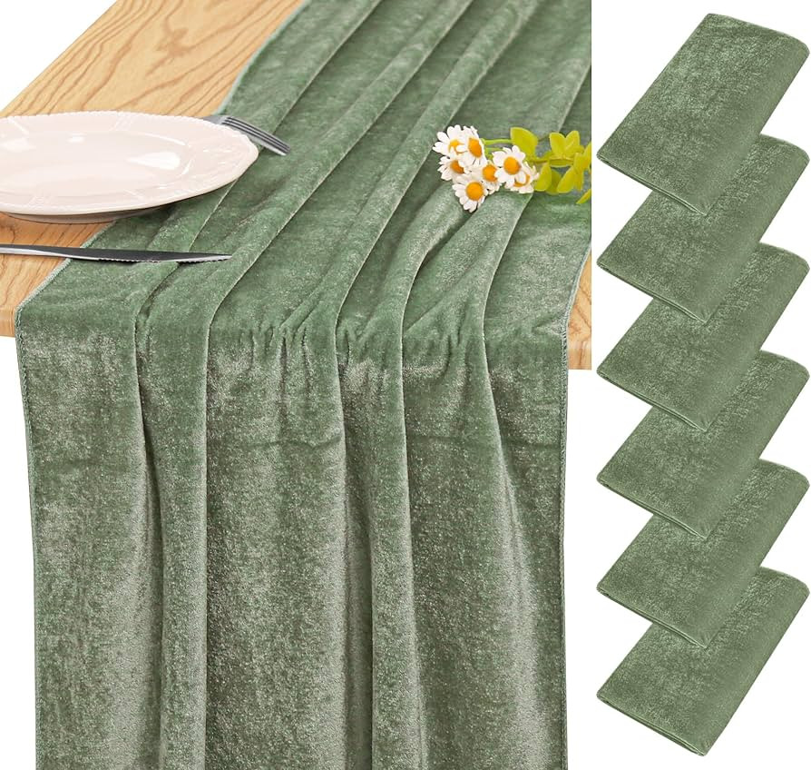 Velvet Table Runner 20 x 120 Inches 10ft Luxurious Thick Soft Velvet Christmas Thanksgiving Weddi... | Amazon (US)