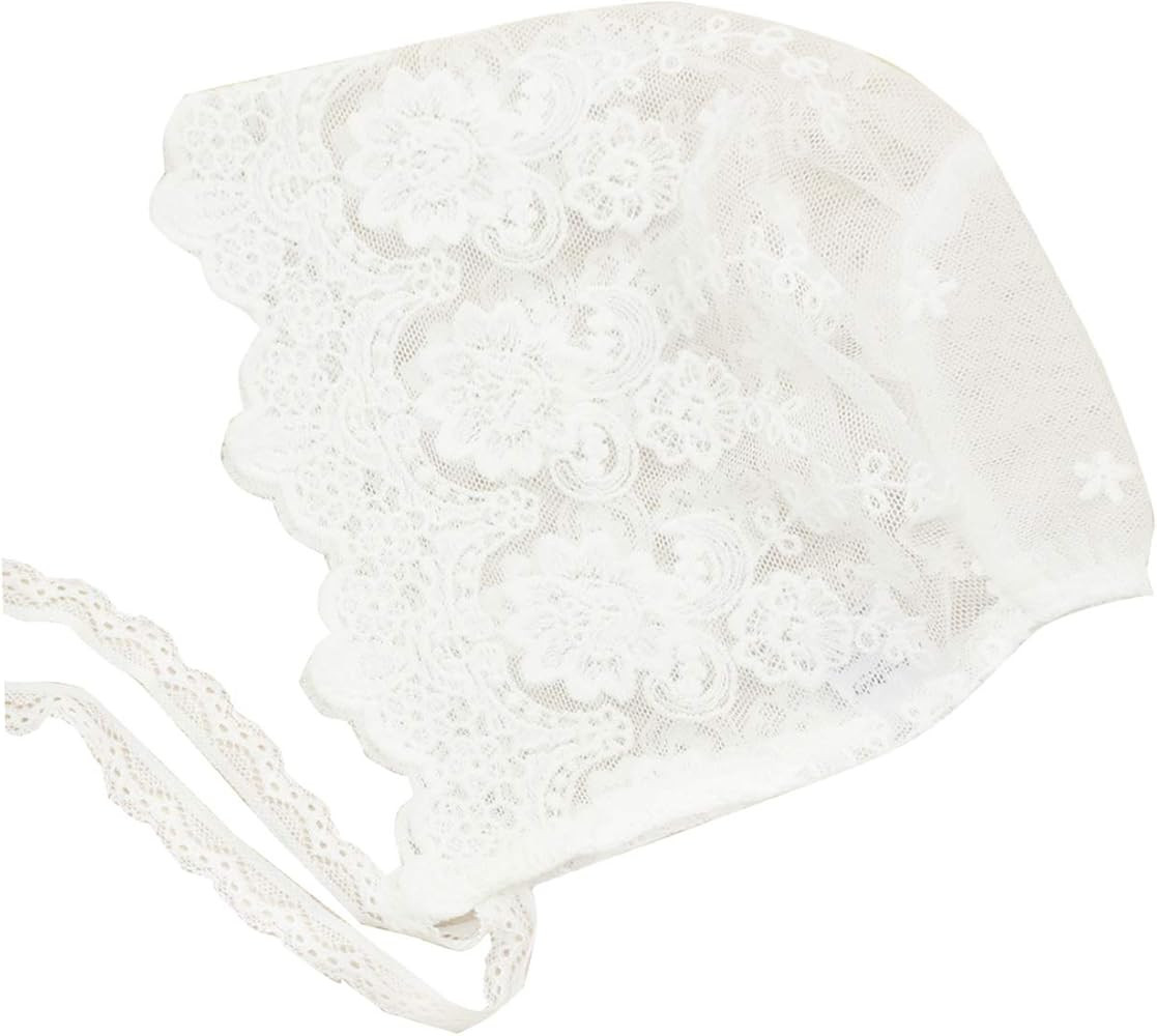 White Lace Baby Bonnet Toddler Bonnets Infant Newborn Girl Cap Summer Hat | Amazon (US)