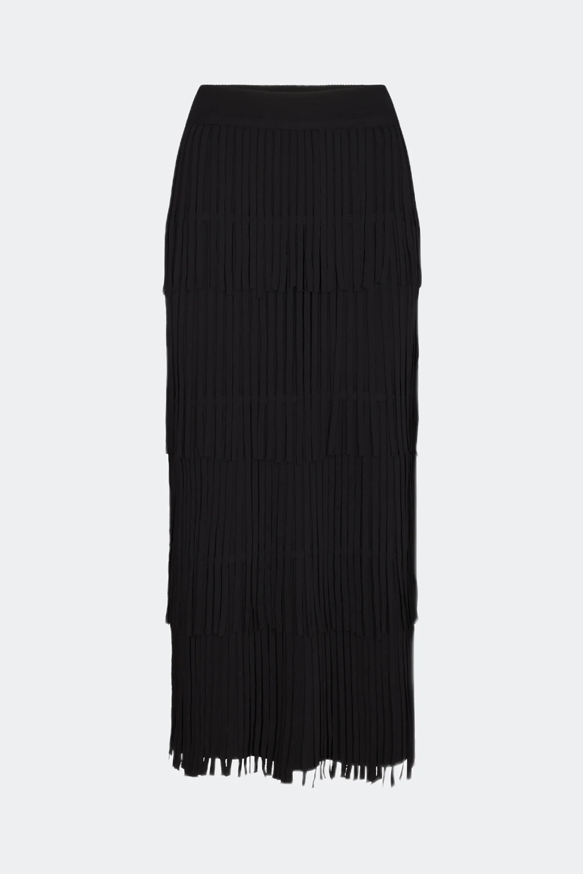 Za Za Knit Fringe Skirt in Black | SIMONMILLER | Simon Miller