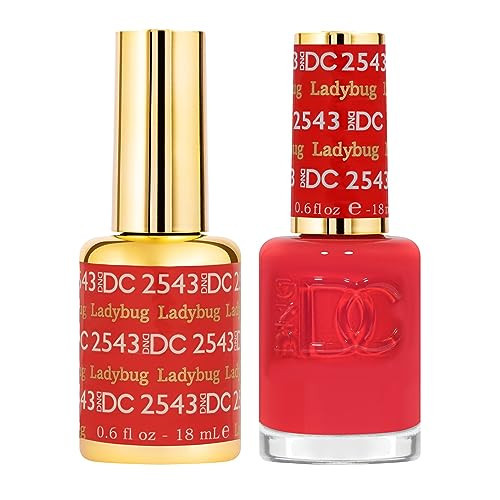 DND DC Gel Polish Set, Free Spirit Collection, UV/LED Gel Polish and Air Dry Nail Lacquer, Matching Chip-Free Polish Duo, 2543 Ladybug, 0.5 Fl Oz | Amazon (US)