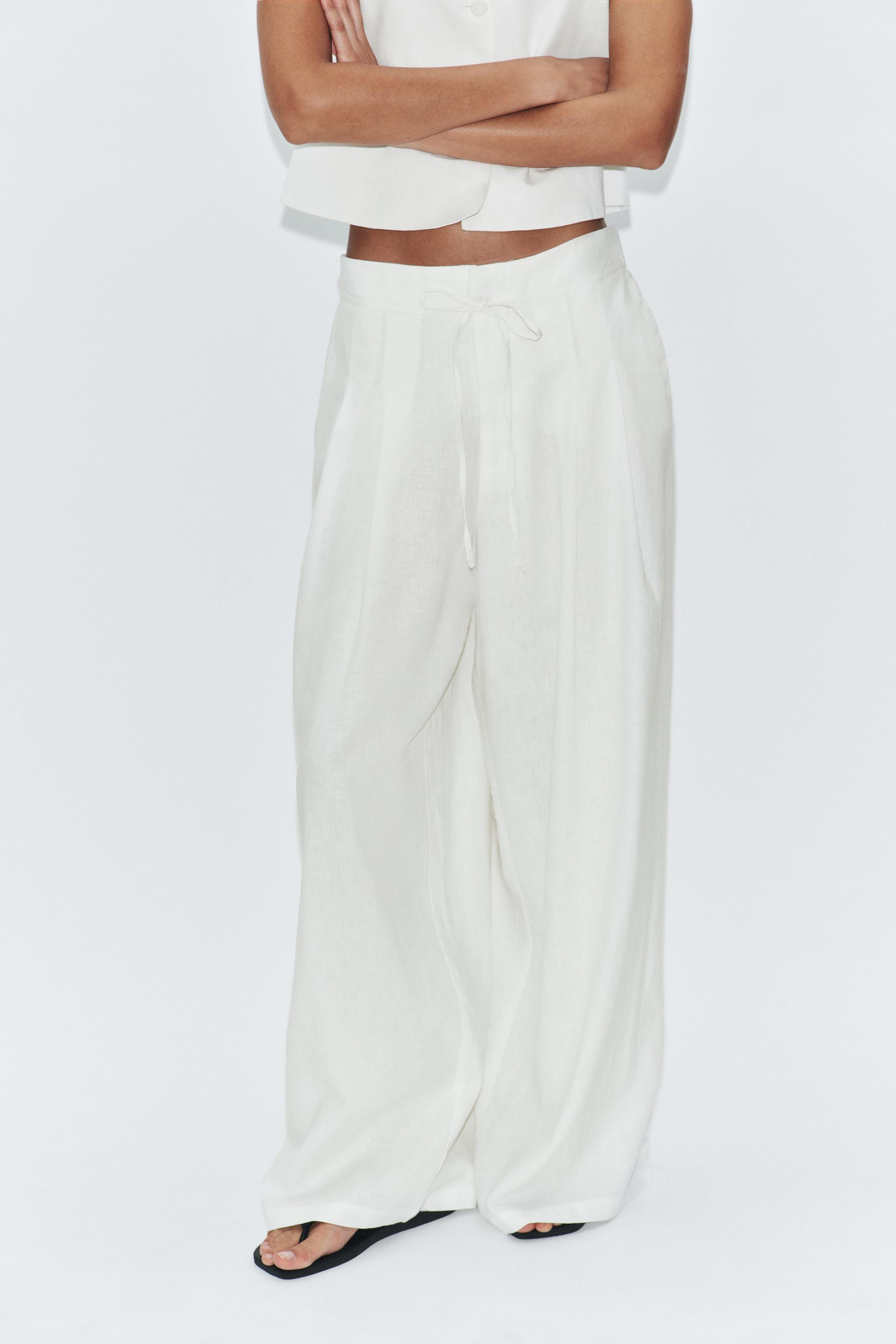 100% LINEN PLEATED TROUSERS ZW COLLECTION | Zara UK