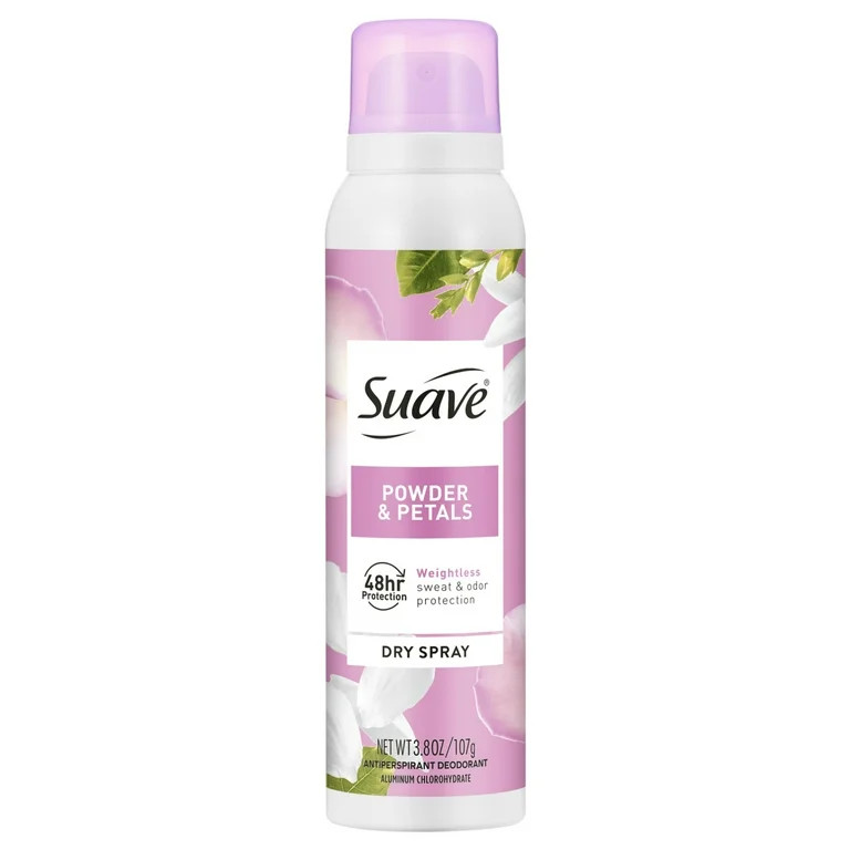 Suave Powder & Petals Dry Spray Antiperspirant Deodorant, 48HR Invisible Protection, 3.8 OZ | Walmart (US)