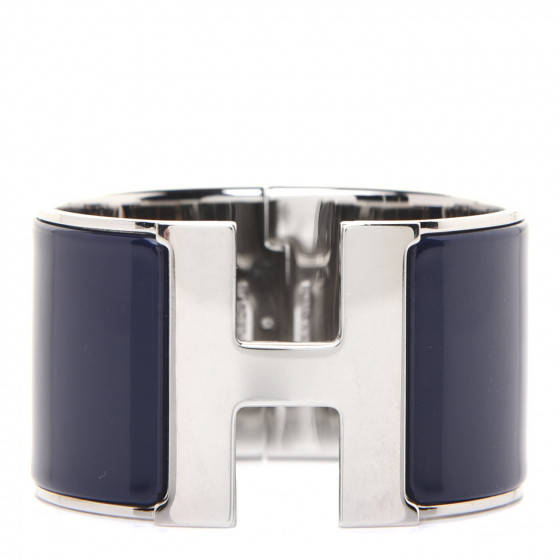 HERMES Enamel Extra Wide Clic Clac H Bracelet PM Bleu Nuit | FASHIONPHILE | Fashionphile