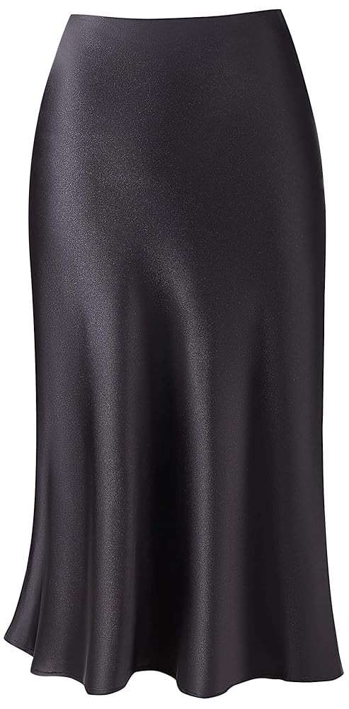 Keasmto Leopard Skirt for Women Midi Length High Waist Silk Satin Elasticized Cheetah Casual Ladi... | Amazon (US)