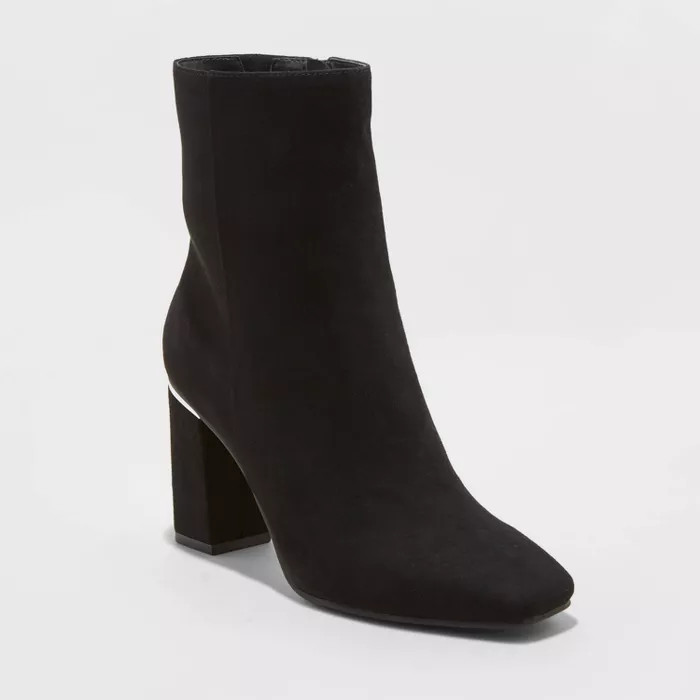 Women's Harmony Mid-Shaft Heeled Fashion Boots - A New Day™ Black | Target