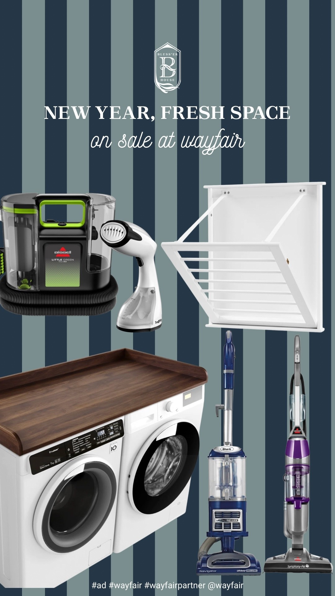 New year, fresh new space! After finishing the utility room makeover this year, I’m actually really excited to deep clean our house. I picked up a Bissell steam mop along with a few other cleaning supplies on sale for up to 60% off + free & easy delivery on orders over $35 from the @wayfair End of Year Clearance. #ad #wayfair #wayfairpartner 

#LTKHome #LTKSaleAlert