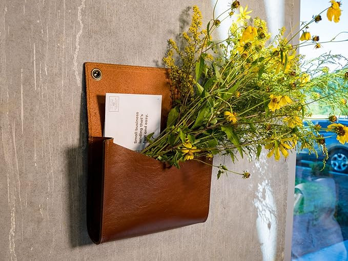 Wall Mount Soft Leather Hanging Storage Organizer Mail Sorter, Letter Holder, Key Rack for Entryw... | Amazon (US)