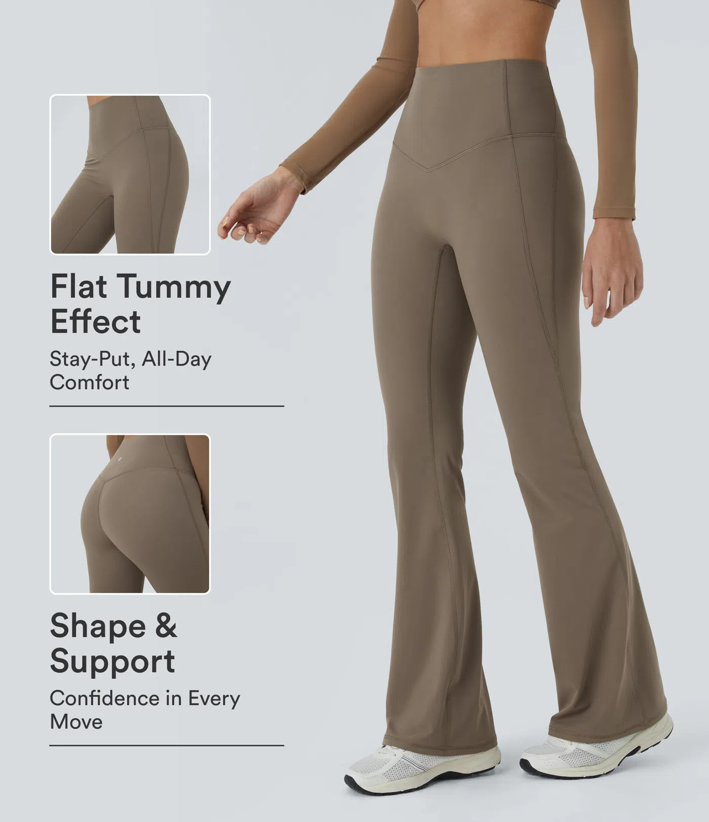 Halara UltraSculpt™ High Waisted Tummy Control Shaping Yoga Flare Leggings | HALARA