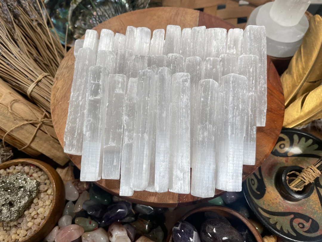 WHOLESALE Selenite Wands 4inch - Raw Selenite - Selenite Crystal Wands - Selenite Stick for Reiki... | Etsy (US)