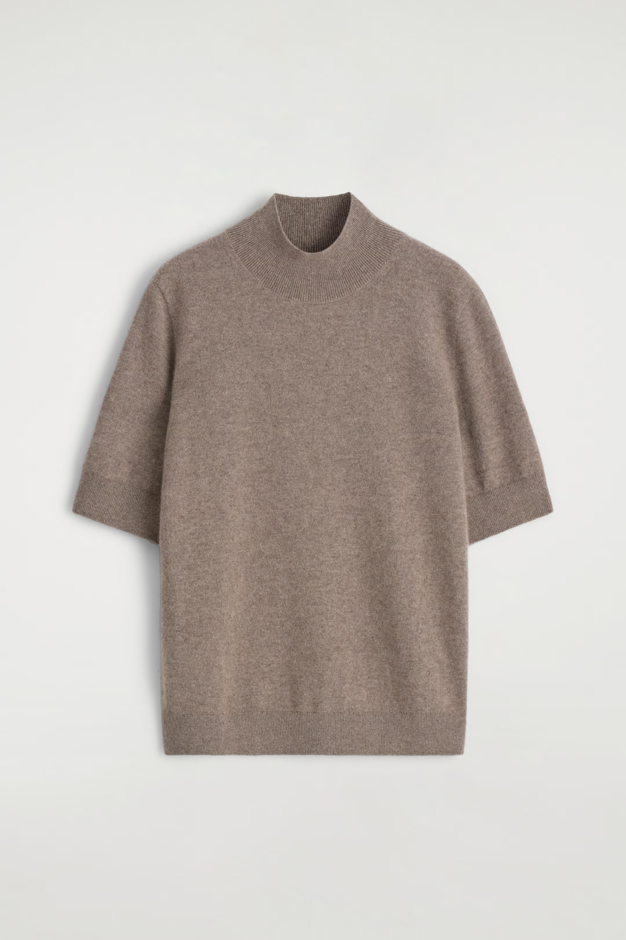 CASHMERE MOCK-NECK T-SHIRT - MOLE | COS | COS UK