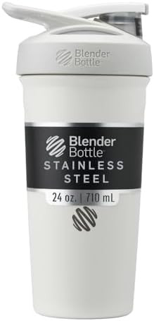 BlenderBottle Strada Shaker Cup Insulated Stainless Steel Water Bottle with Wire Whisk, 24-Ounce,... | Amazon (US)