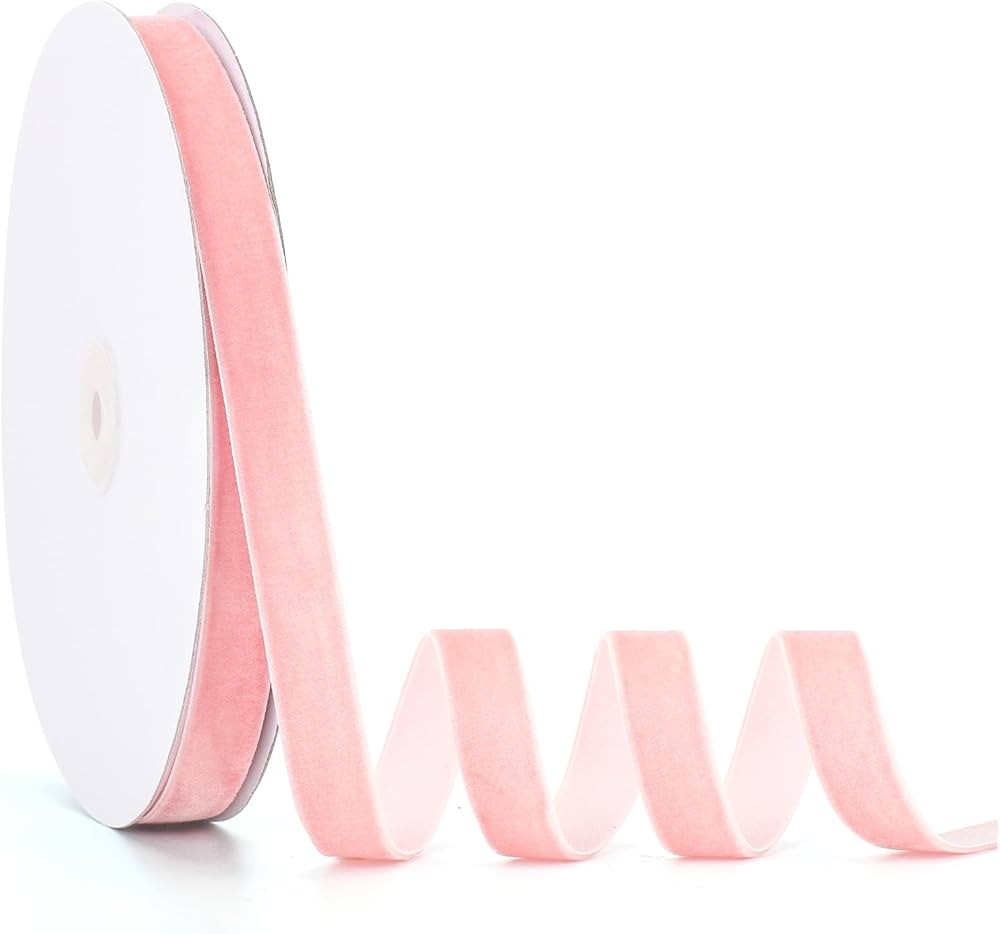 Velvet Ribbon Light Pink,5/8 Inch x 20Yd,Perfect for Christmas Gift Wrapping,Floral Bouquets,Home... | Amazon (US)