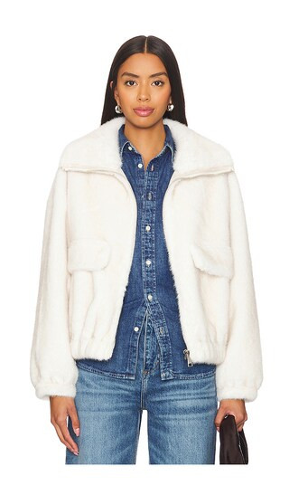 Genz Faux Fur Jacket in Off White | Revolve Clothing (Global)