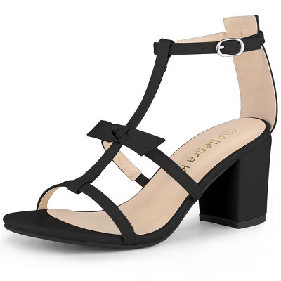 Allegra K Women's Open Toe T-Straps Block Heel Sandals | Target