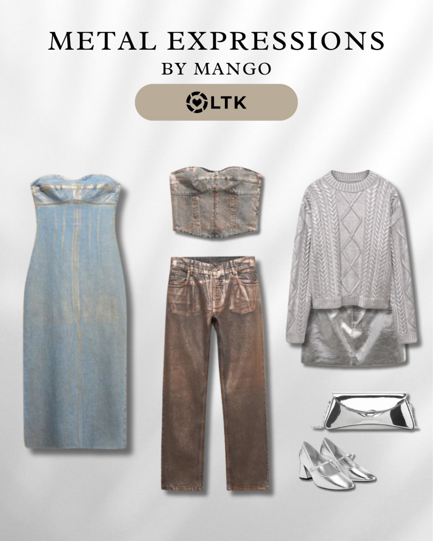 Metal expressions by Mango 🩶

outfit inspiration, autumn style, metallic clothes, new now, metallic bag, metallic sweater, metallic dress, metallic top, metallic jeans, metallic bag, metallic Mary Jane’s, Netherlands. 

#LTKSeasonal #LTKeurope #LTKstyletip