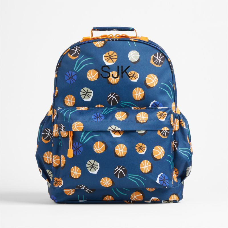 Basketball Personalized Large Kids School Backpack with Side Pockets + Reviews | Crate & Kids | Crate & Barrel