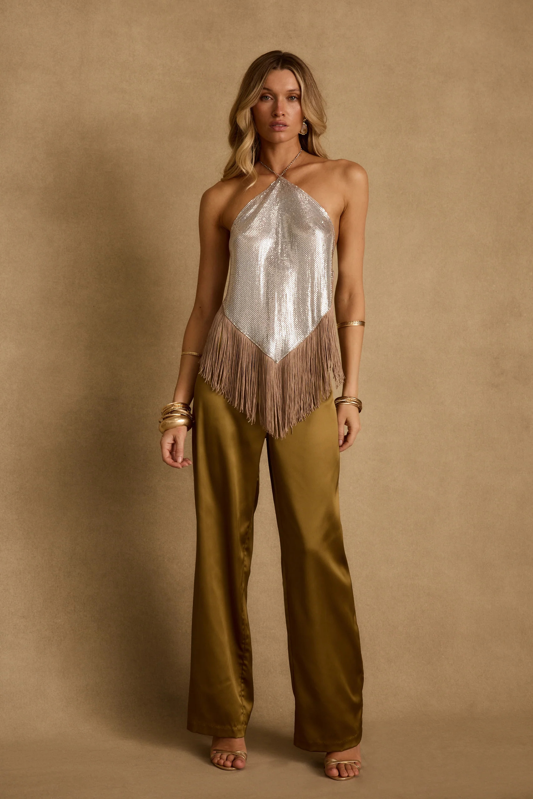 Haze Chainmail Fringe Halter Top | 12th Tribe