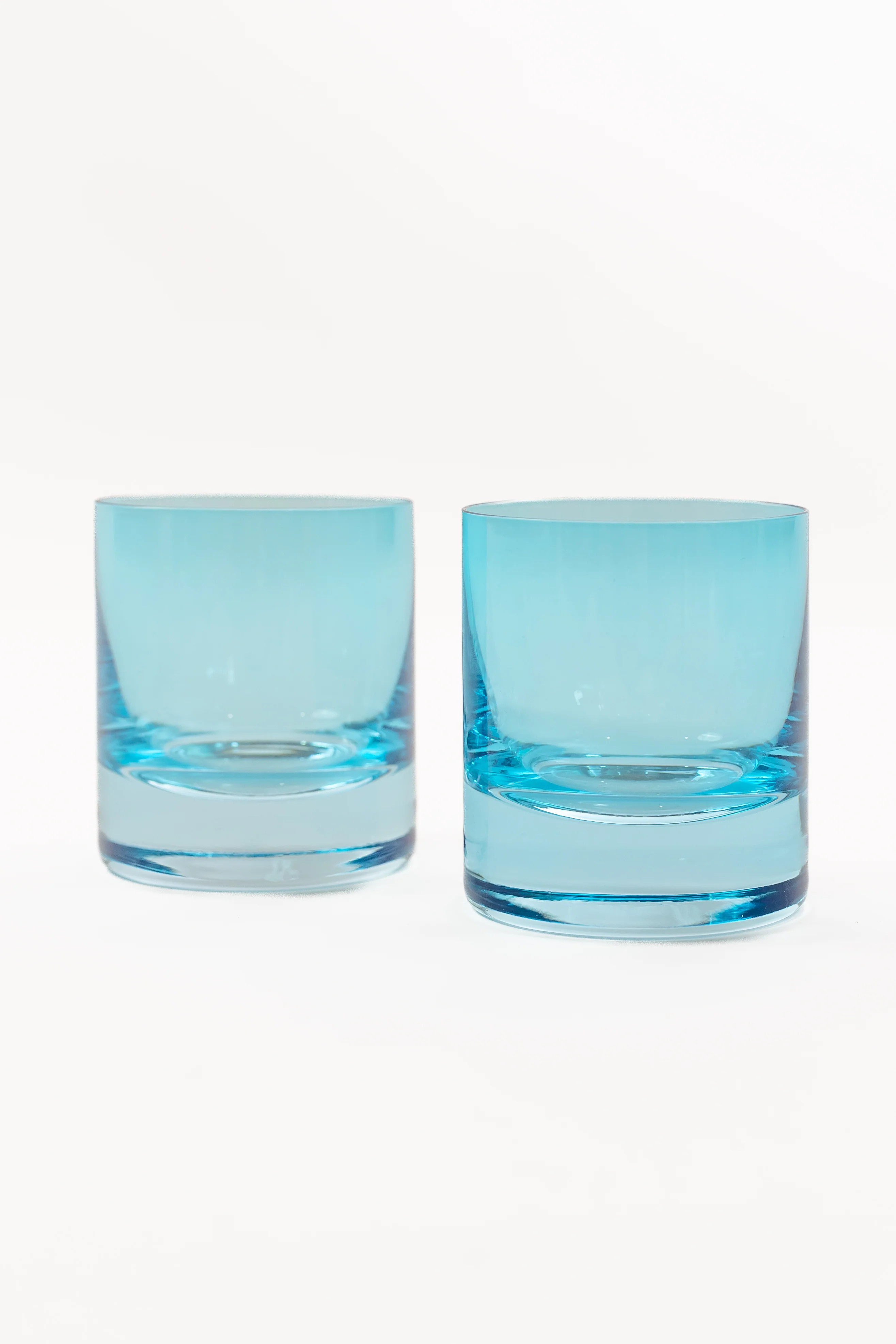Estelle Colored Rocks Glass - Set of 2 {Ocean Blue} | Estelle Colored Glass