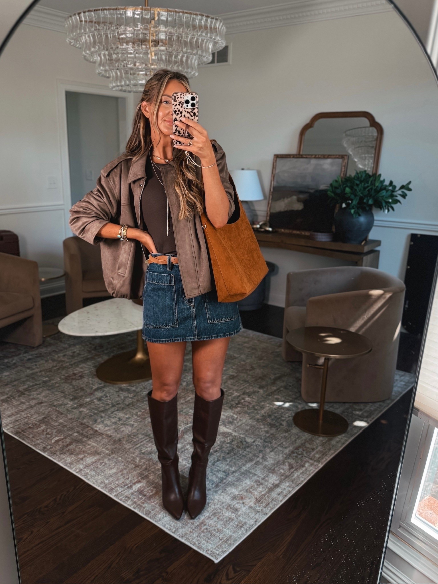 A denim skirt with boots and a jacket is the perfect combo for going out as we transition into early fall. This jacket and denim skirt are from Target’s new arrivals and they are quickly becoming my favorites! Great for Girl’s Night Out, date night outfit or a concert!

#LTKootd #LTKmomlife