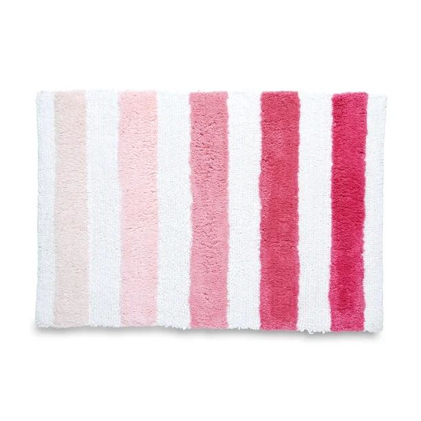 Gap Home Kids Ombre Stripe Organic Cotton Non-Slip Bath Rug, Pink, 20"x30" - Walmart.com | Walmart (US)